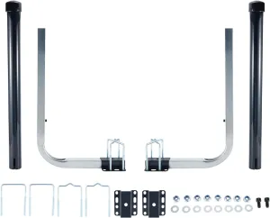 1 Pair of Boat Trailer Guide, Trailer Guide Ons Galvanized Steel for Boat, Fishing Boat, Sailboat Trailer, Silver and Black, L Shaped/T Shaped