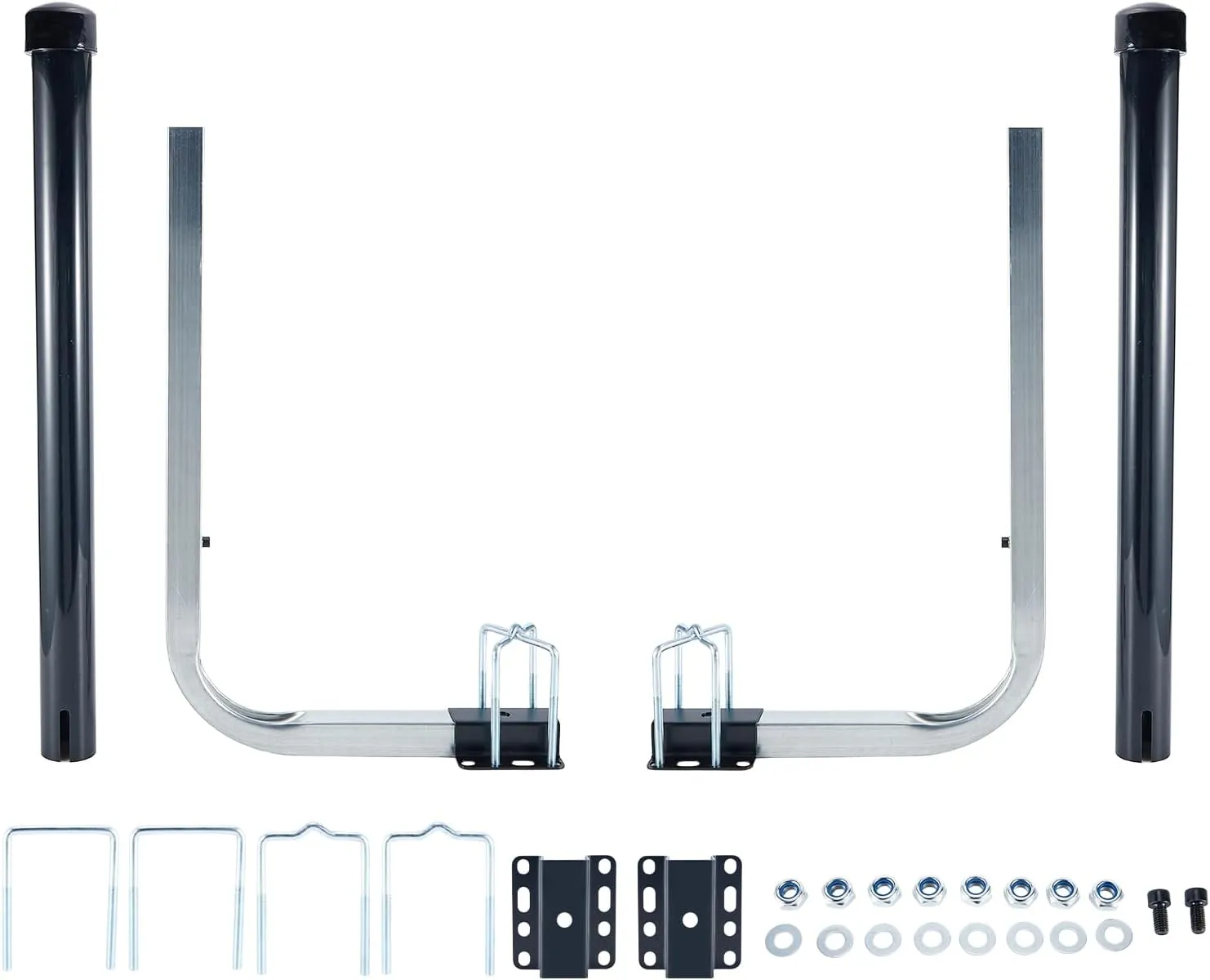 1 Pair of Boat Trailer Guide, Trailer Guide Ons Galvanized Steel for Boat, Fishing Boat, Sailboat Trailer, Silver and Black, L Shaped/T Shaped