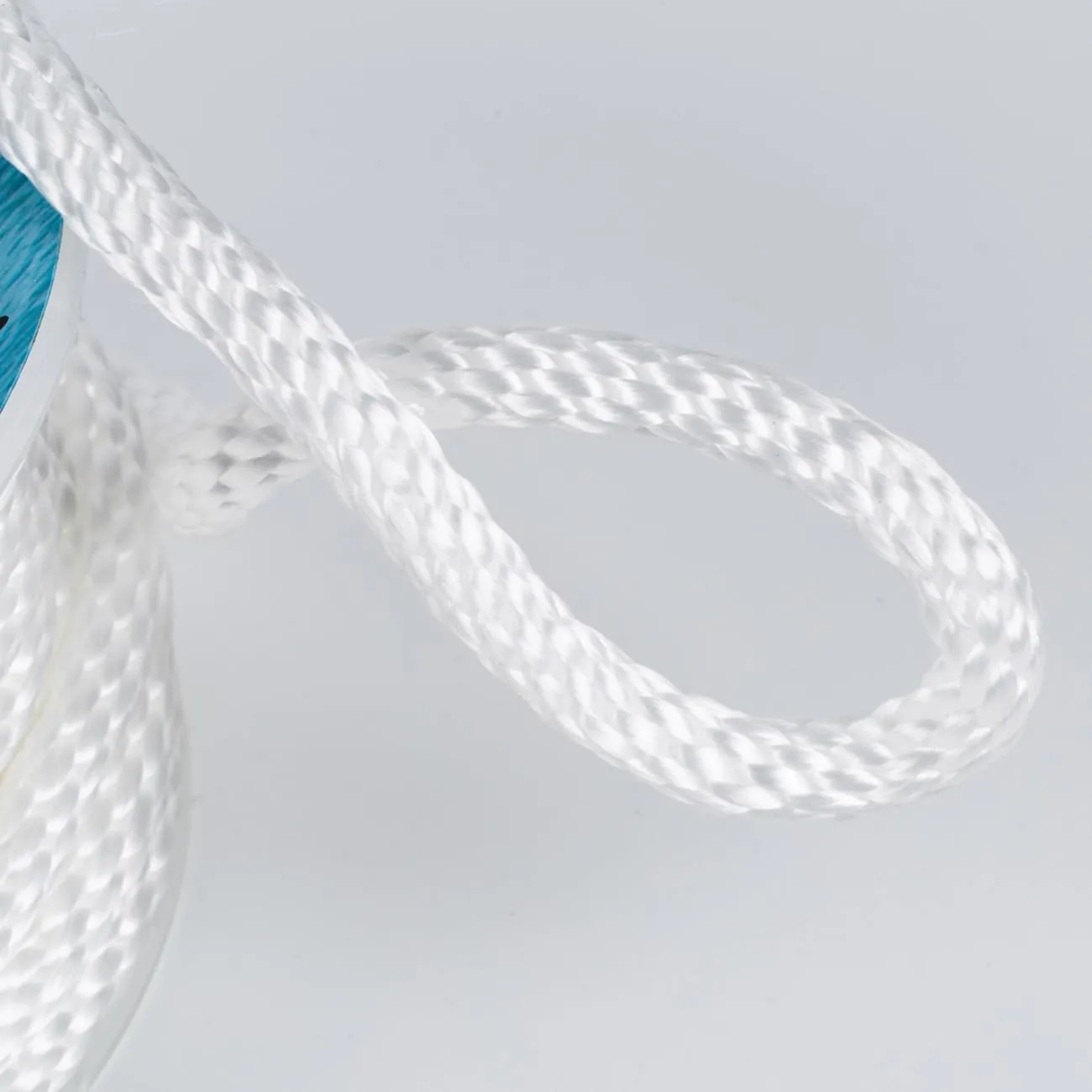 100 ft x 3/8 inch Anchor Rope, Braided Anchor Line Premium Solid Braid MFP Boat Rope with Stainless Steel Thimble & Shackle, Marine Rope, Boat Accessories-White