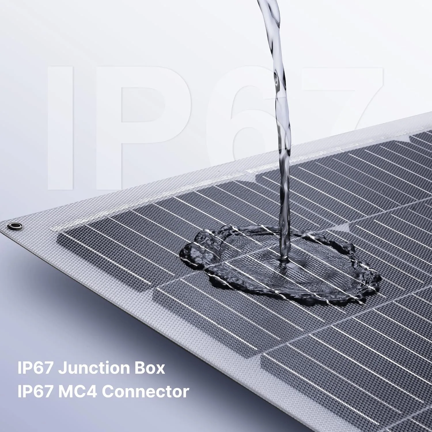 100W 12V Flexible Solar Panel 9BB Monocrystalline Cell 12 Volt Semi-Flexible for Marine RV Trailer Boat Cabin Van Car Uneven Surfaces 12V Battery Charge