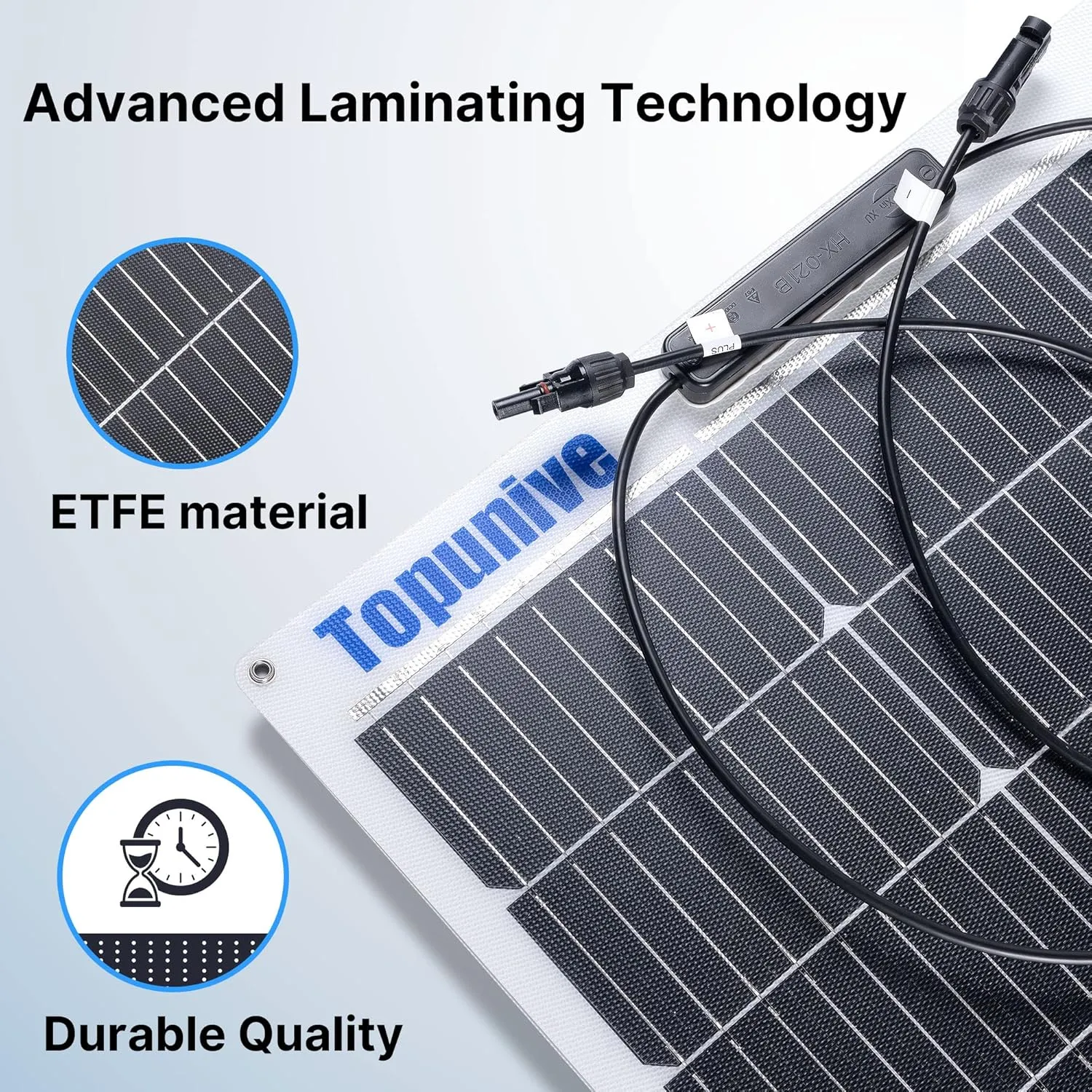 100W 12V Flexible Solar Panel 9BB Monocrystalline Cell 12 Volt Semi-Flexible for Marine RV Trailer Boat Cabin Van Car Uneven Surfaces 12V Battery Charge