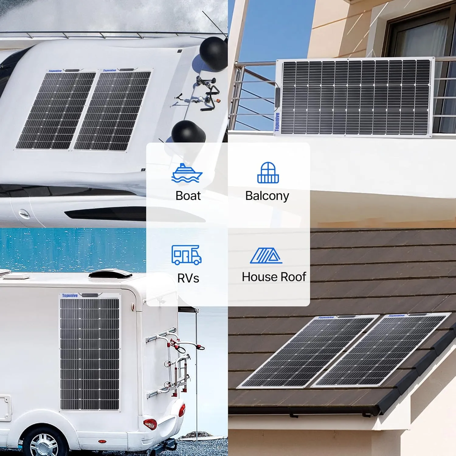 100W 12V Flexible Solar Panel 9BB Monocrystalline Cell 12 Volt Semi-Flexible for Marine RV Trailer Boat Cabin Van Car Uneven Surfaces 12V Battery Charge