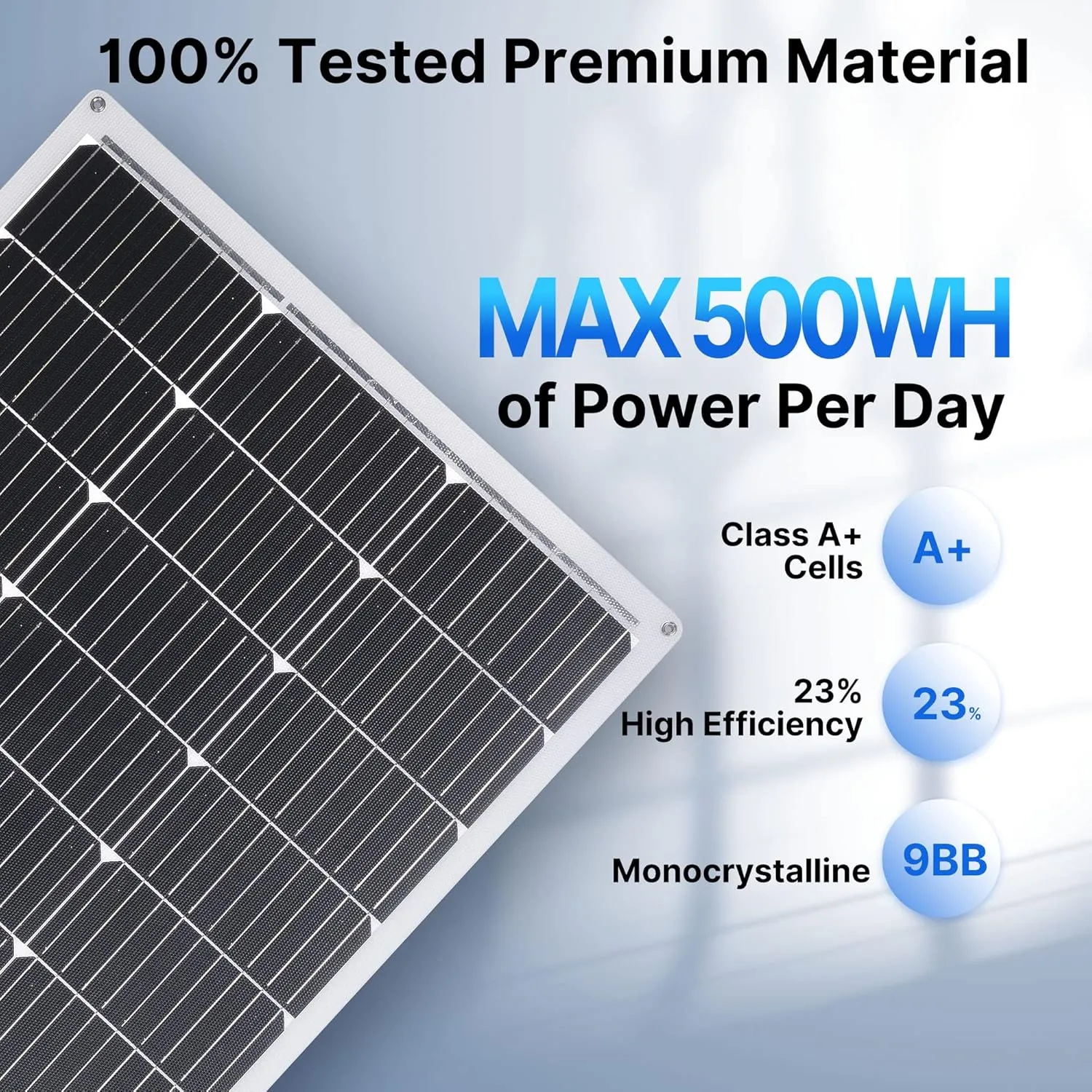 100W 12V Flexible Solar Panel 9BB Monocrystalline Cell 12 Volt Semi-Flexible for Marine RV Trailer Boat Cabin Van Car Uneven Surfaces 12V Battery Charge