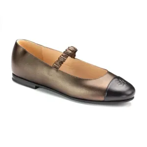 1637 - Bronze Soft Leather Slip On for Girl by London Kids