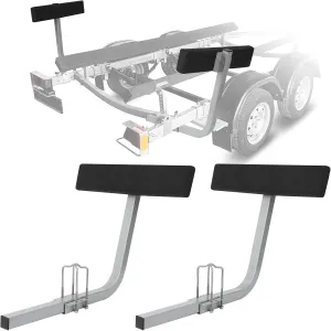 2PCS Boat Trailer Guides, 2 Foot Bunk Boards Kit, 20" Inch Carpeted Guide On Tilting Side Bunks, with Mounting Frames and Hardware for High Beam, Box , C-Channel Trailers