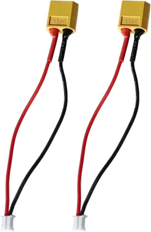 2Pcs Male XT60 to 2-PIN JST-PH2.0 Female Adapter Conversion Cable 22AWG 100mm for Furitek Tegu Lizard ESC RC Car Plane