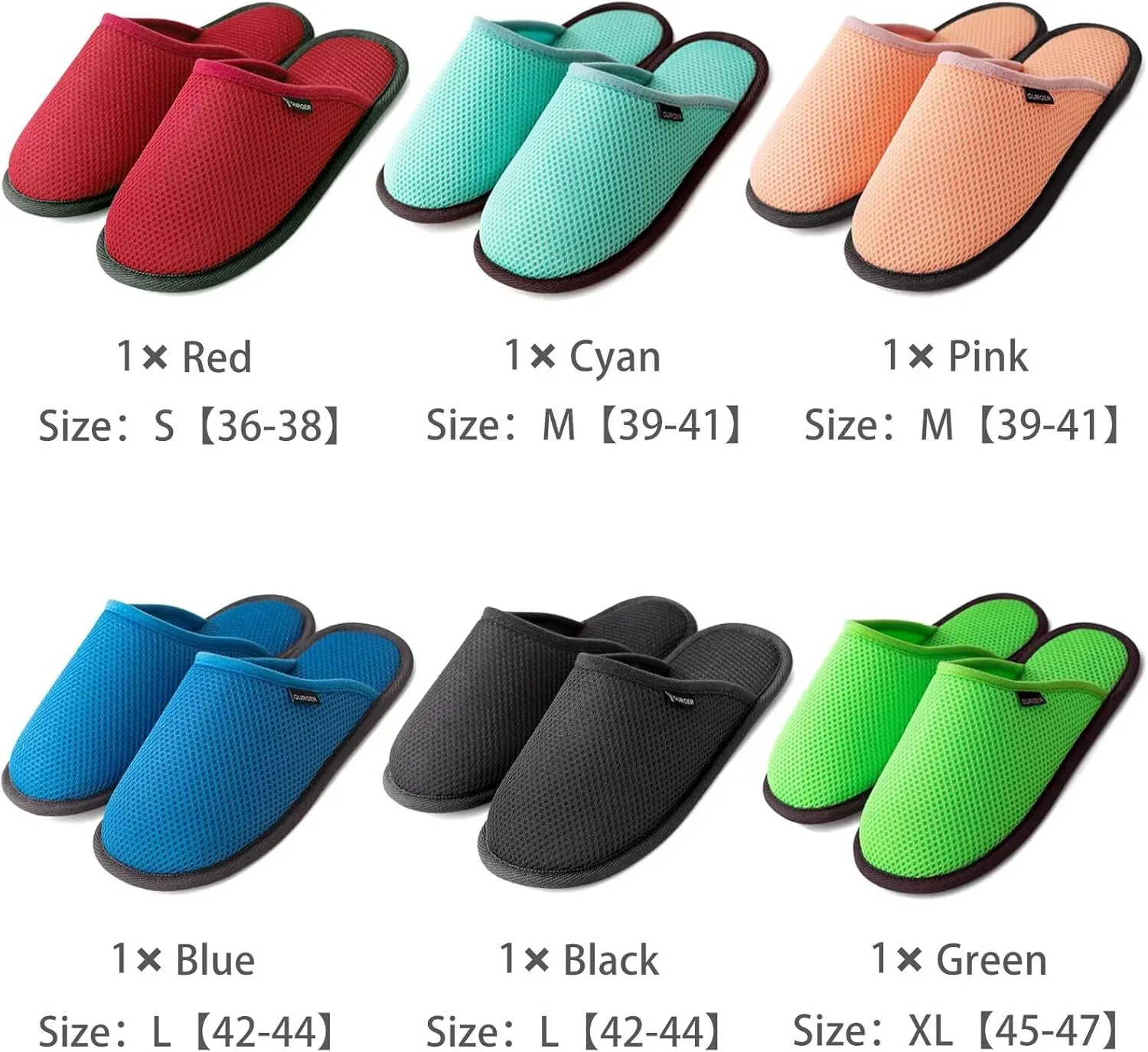3-6 Pairs Spa Slippers Set Non-Disposable Washable Non-Slip Guest Slippers Comfortable Breathable, Various Sizes and Colours