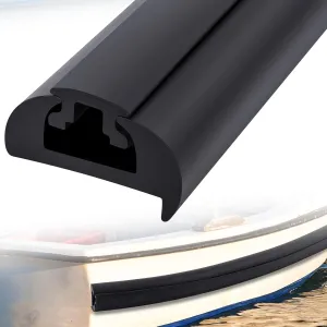 4 ft Boat Rub Rail Black PVC Marine Rub Rail Universal UV Resistant Edge Strip for Speedboats Yachts Fishing Boats No Cutting Straight Installation Type 2 1/2" W x 1 3/16" H
