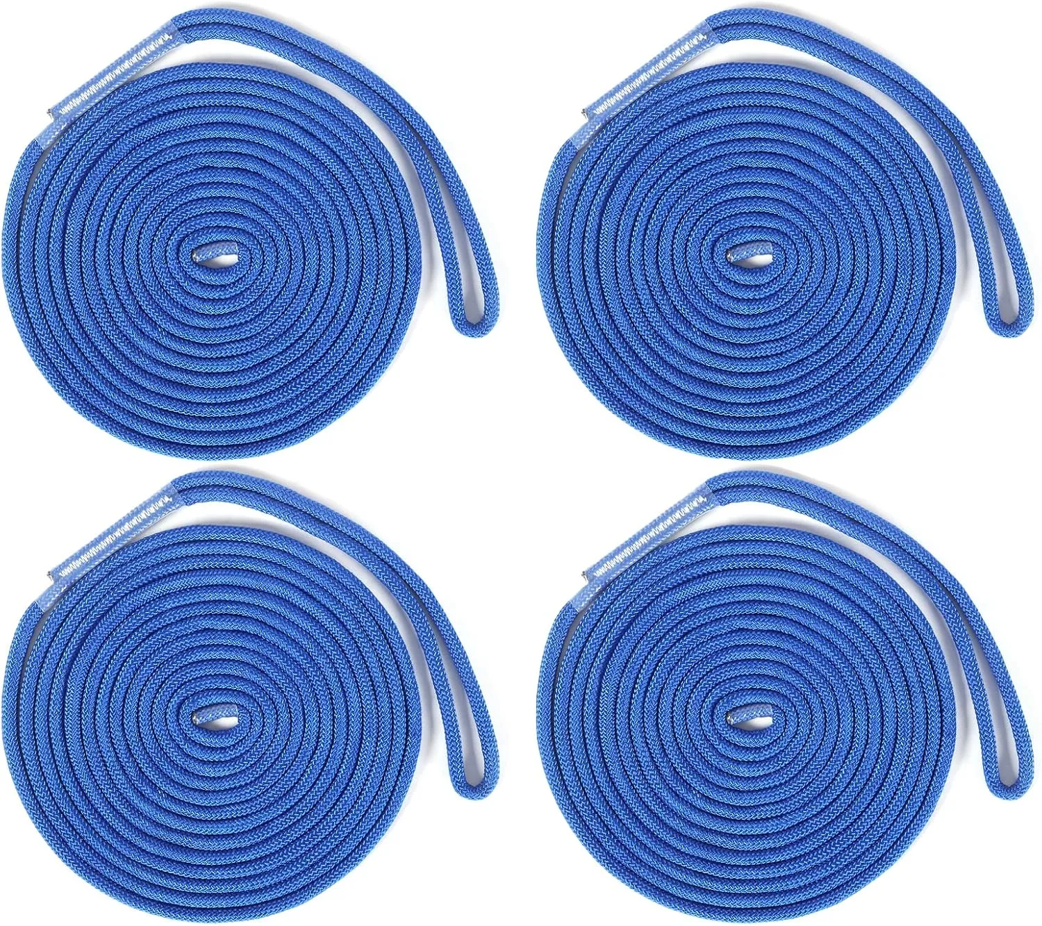 4 Pack Dock Line 3/8'' x 20ft Boat Dock Lines for Boat & Pontoon 3/8 Inch Double Braided Nylon Dock Line Boat Braid Dock Line Boat Mooring Rope Braided Nylon Boat Ropes with Loop (20 FT)