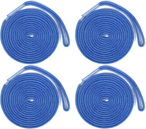 4 Pack Dock Line 3/8'' x 20ft Boat Dock Lines for Boat & Pontoon 3/8 Inch Double Braided Nylon Dock Line Boat Braid Dock Line Boat Mooring Rope Braided Nylon Boat Ropes with Loop (20 FT)
