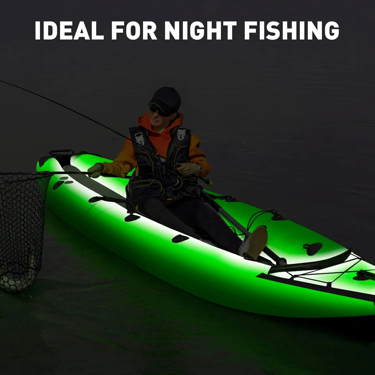 40FT Boat LED Strip Lights 12V Waterproof, Marine LED Strip Lights for Pontoon, Ideal as Under Gunnel Lights, Deck Light, Boat Interior Light for Kayak, Jon Boat and Fishing Boats (Green)