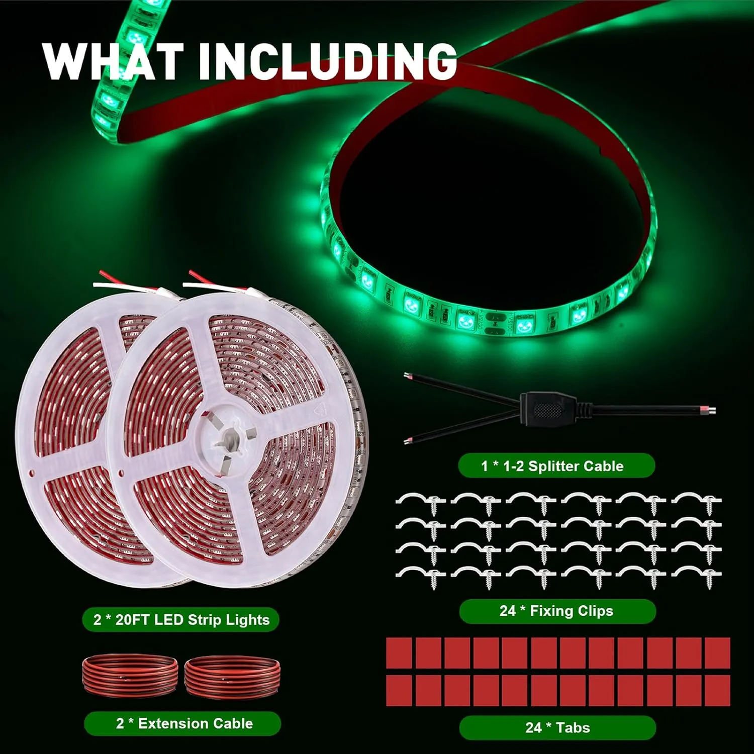 40FT Boat LED Strip Lights 12V Waterproof, Marine LED Strip Lights for Pontoon, Ideal as Under Gunnel Lights, Deck Light, Boat Interior Light for Kayak, Jon Boat and Fishing Boats (Green)