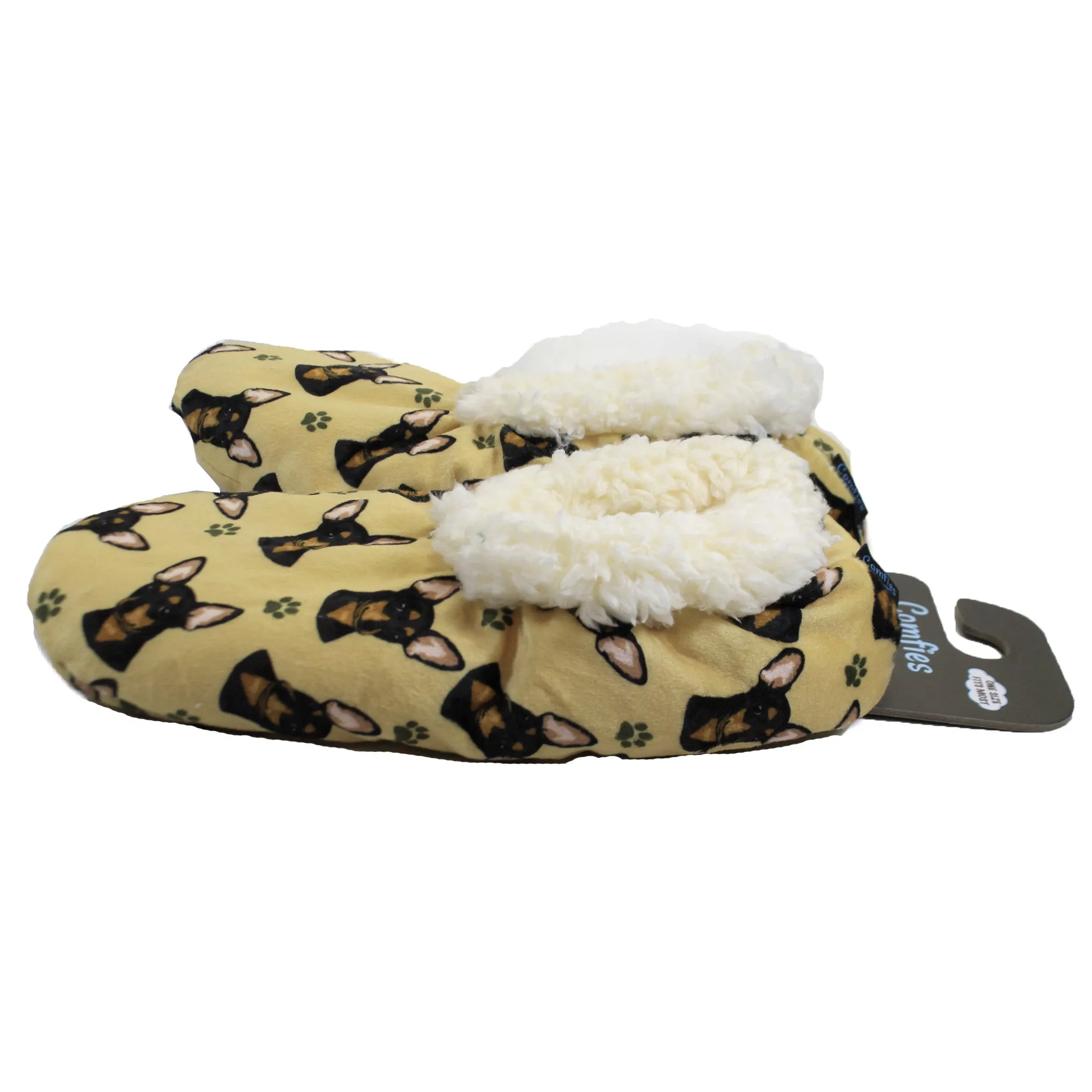 (49539) Black Chihuahua Slippers