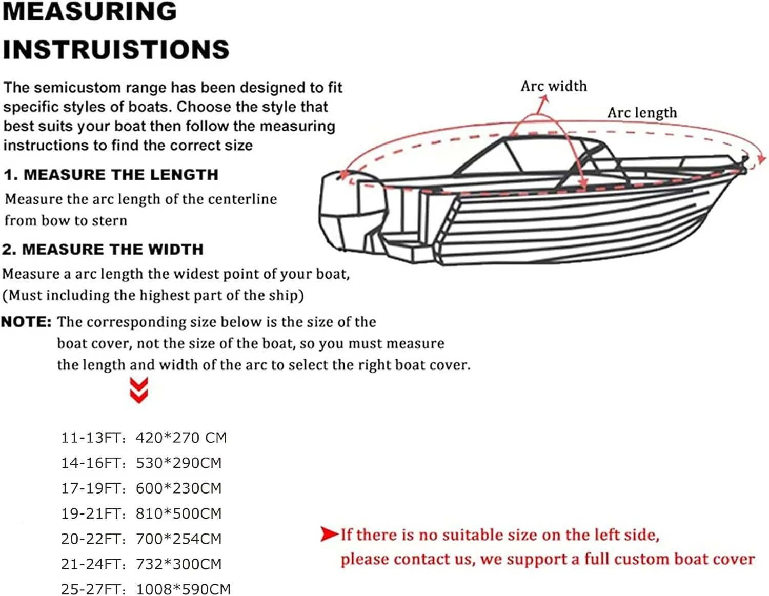 600d Boat Cover, Boat Cover Support Waterproof Boat Cover Dust-Proof and Uv-Resistant Oxford Cloth Marine Boat Protective Cover Fishing Ski Boat Cover