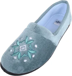 ABSOLUTE FOOTWEAR Womens Smooth Velour Style Slip On Slippers/Indoor Shoes