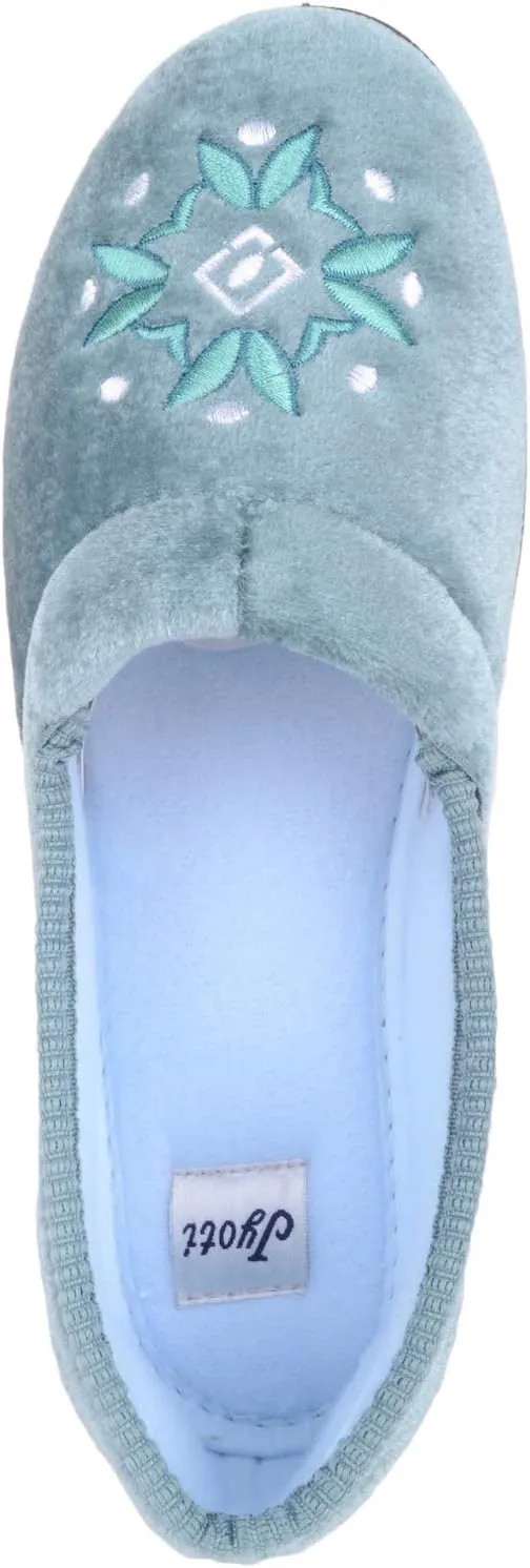 ABSOLUTE FOOTWEAR Womens Smooth Velour Style Slip On Slippers/Indoor Shoes