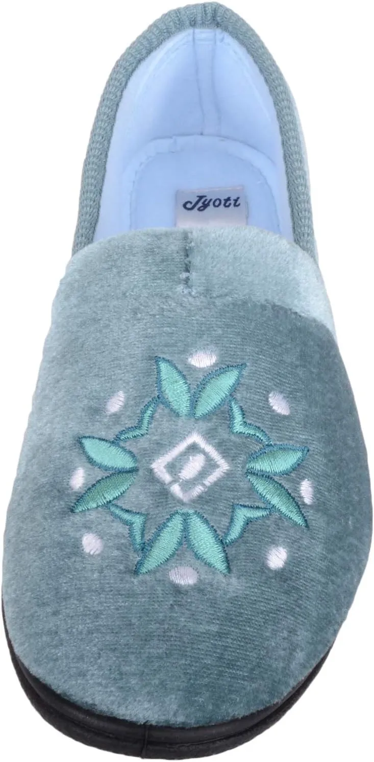 ABSOLUTE FOOTWEAR Womens Smooth Velour Style Slip On Slippers/Indoor Shoes