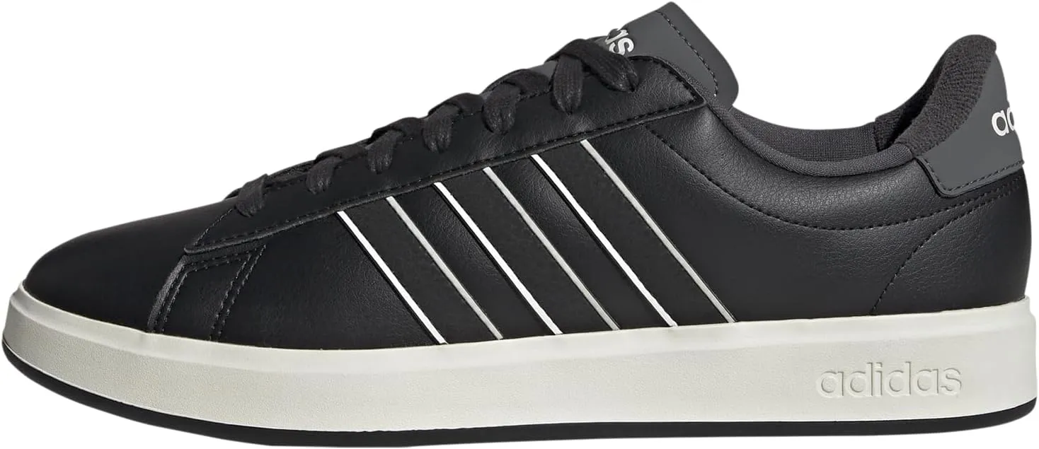 adidas Men's Grand Court 2.0 Sneaker, Black/Black/Off White, 7