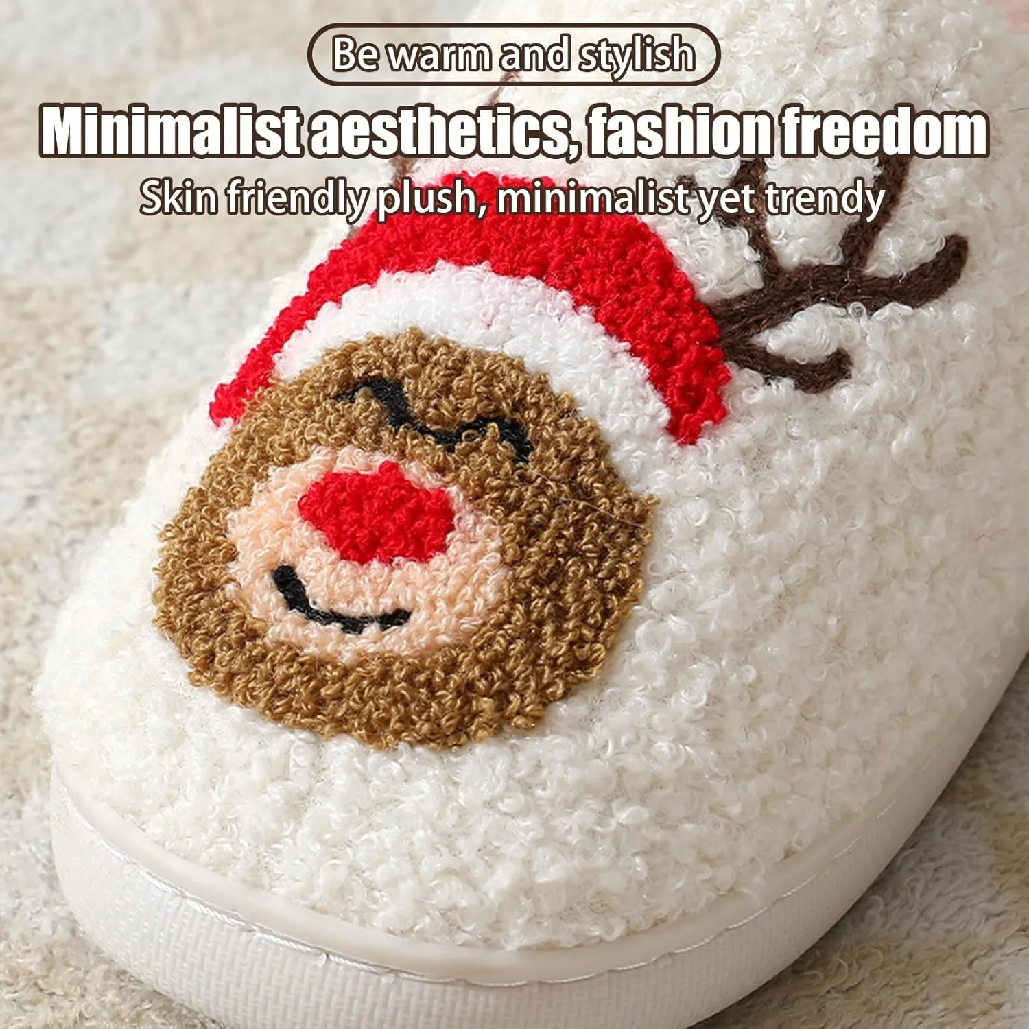 Adisputent Women's Fluffy Slippers - Warm, Cozy, Plush Fuzzy Cushion Slip-On House Slippers for Indoor and Outdoor