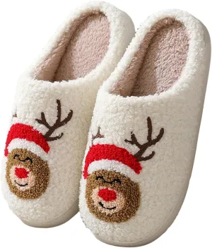 Adisputent Women's Fluffy Slippers - Warm, Cozy, Plush Fuzzy Cushion Slip-On House Slippers for Indoor and Outdoor