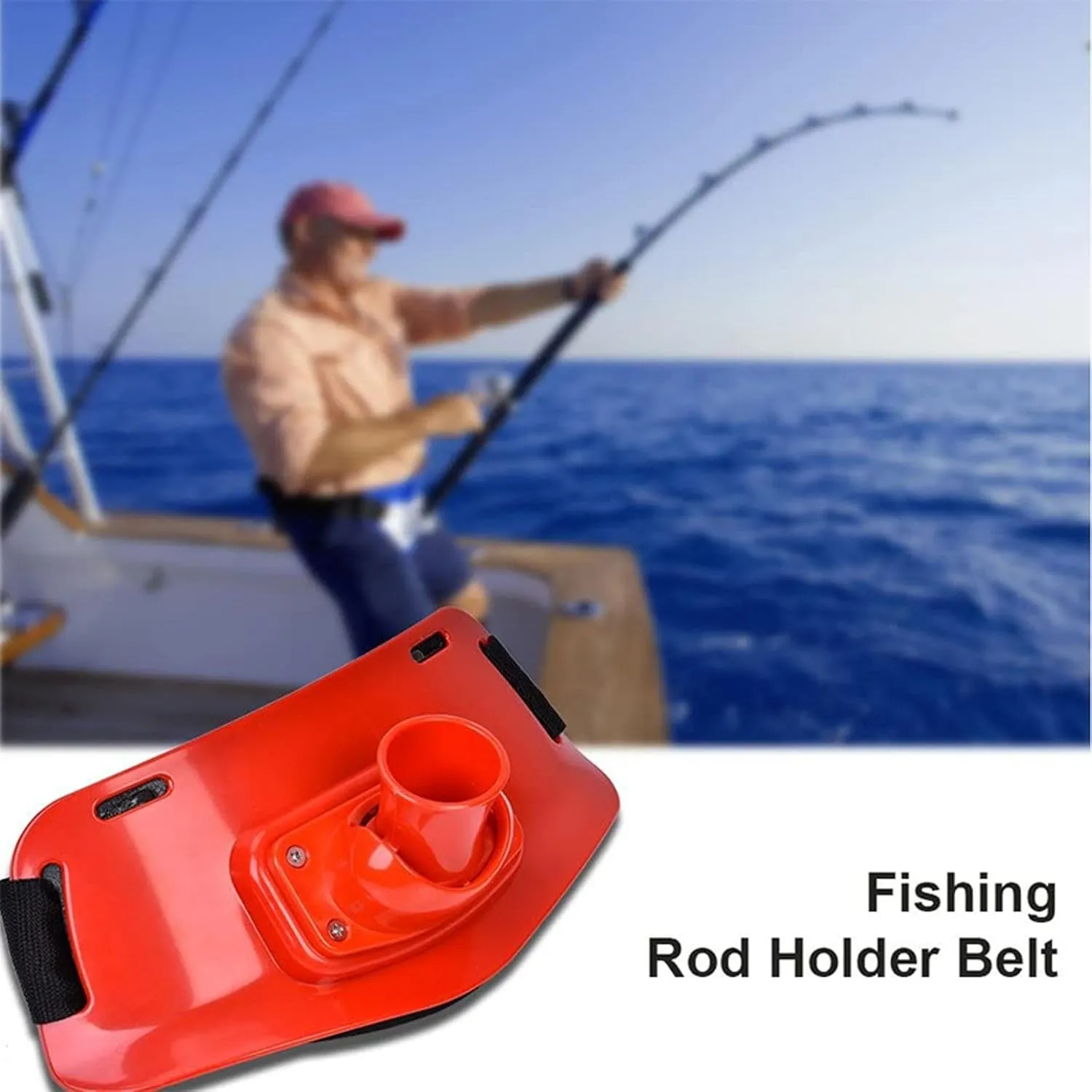Adjustable Fishing Fighting Waist Belt, Waist Gimbal Belt Padded, 10.6 x 5.3 x 2.9 Inch Inner Dia Offshore Tackle Boat Fishing Rod Holder