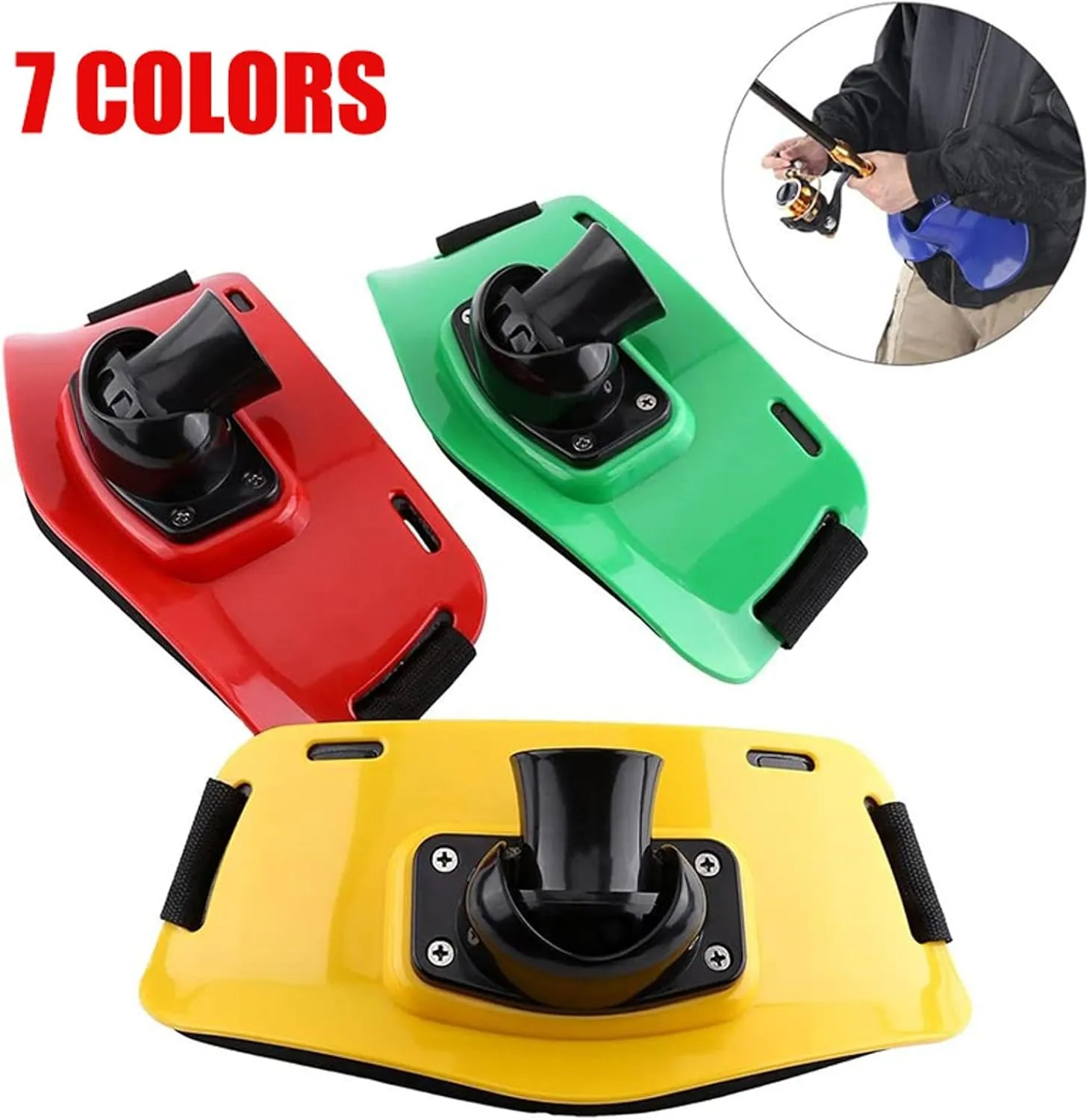 Adjustable Fishing Fighting Waist Belt, Waist Gimbal Belt Padded, 10.6 x 5.3 x 2.9 Inch Inner Dia Offshore Tackle Boat Fishing Rod Holder