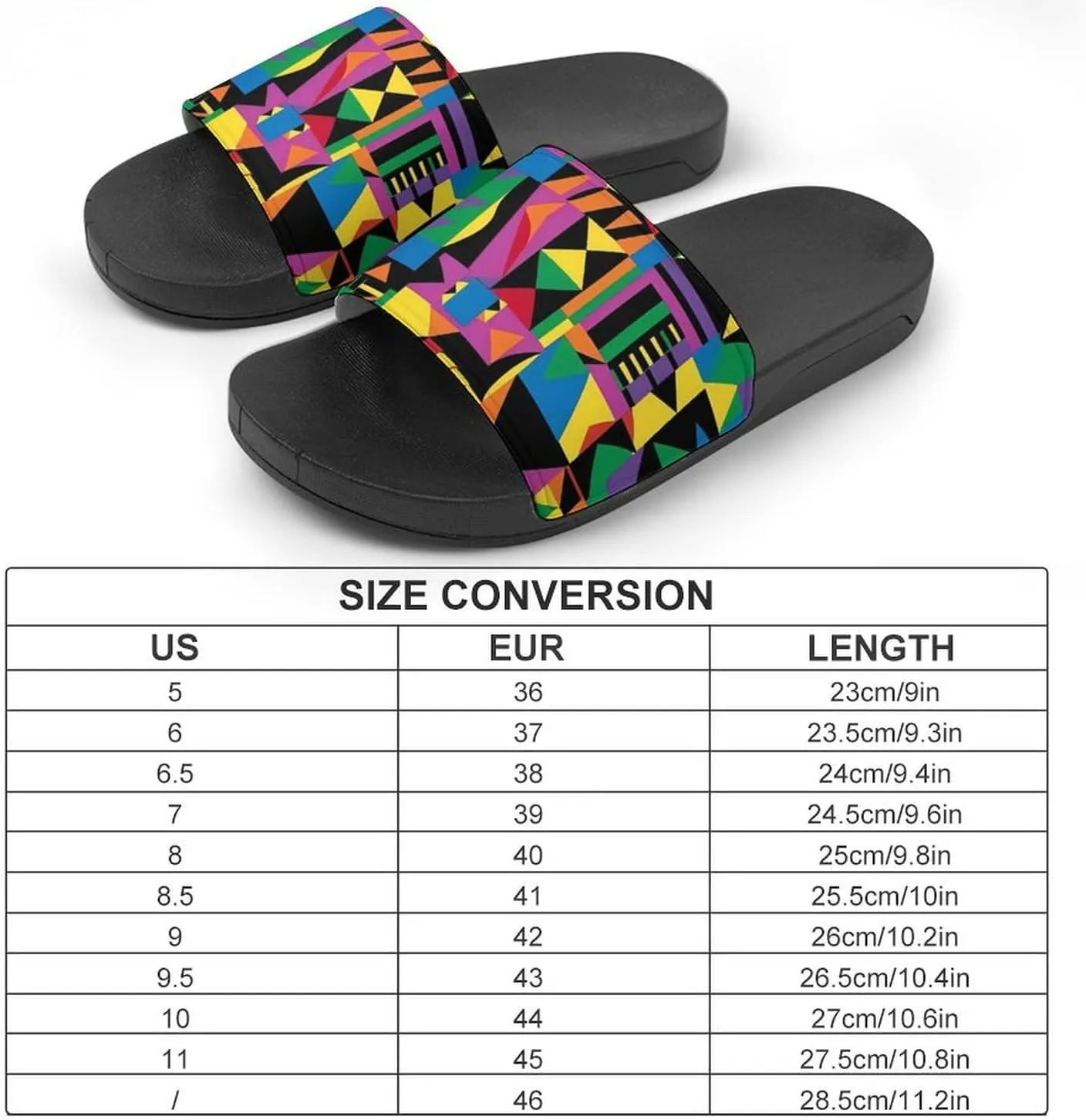 African Geometric Slippers for Women Men Anti-Slip Shower Slides Open Toe Slippers for Home Outdoor Beach