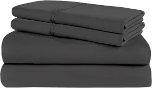 AFT Berth Boating Sheet Set 100% Egyptian Cotton 600 Thread Count Universal AFT Berth Sheet Set Boat Bedding Fits mattresses up to 15” Depth, Sailboat Boaters Gift - Dark Grey Solid