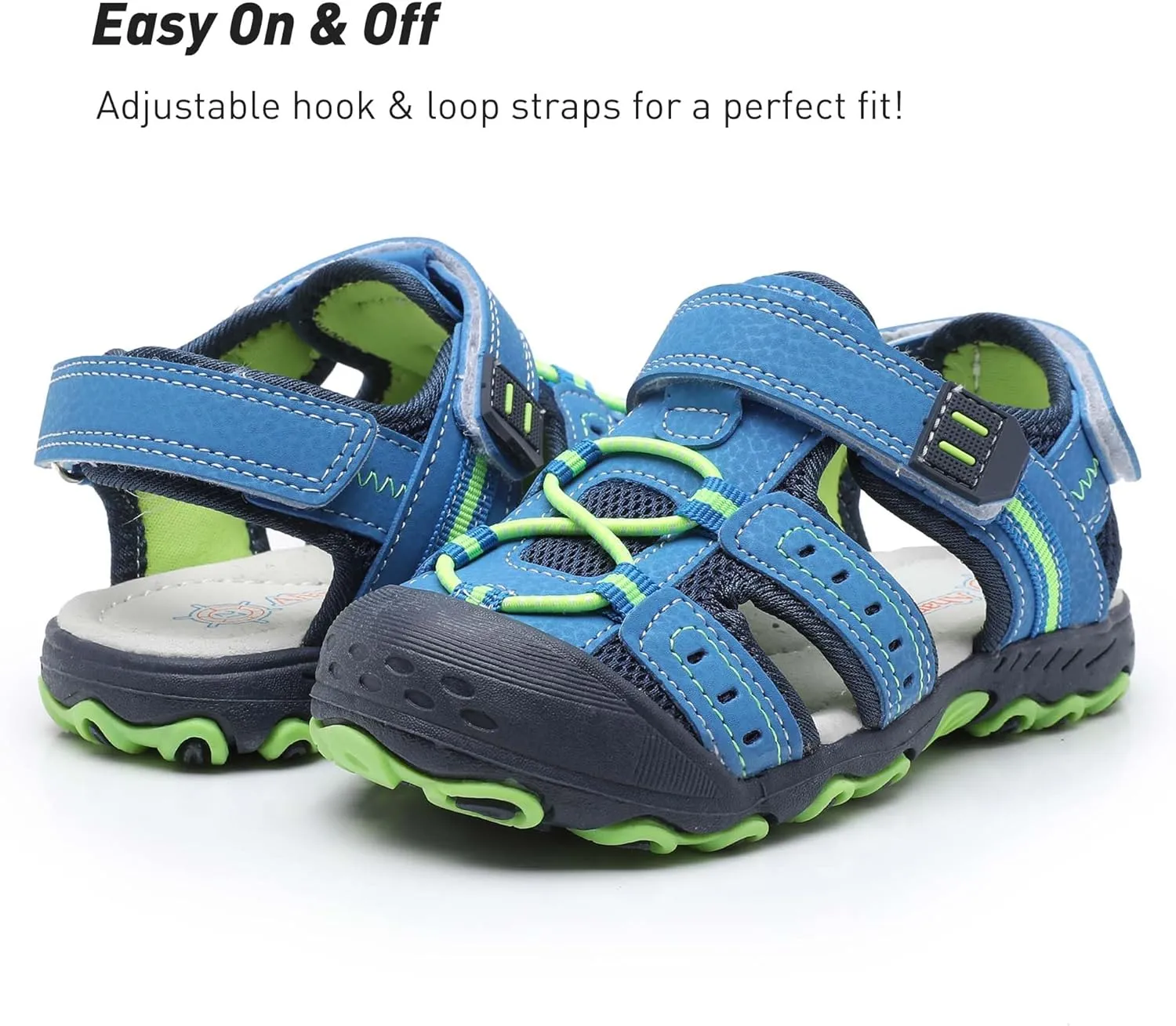 Ahannie Boys Girls Outdoor Sport Sandals,Kids Closed Toe Beach Sandals, Toddler Summer Shoes