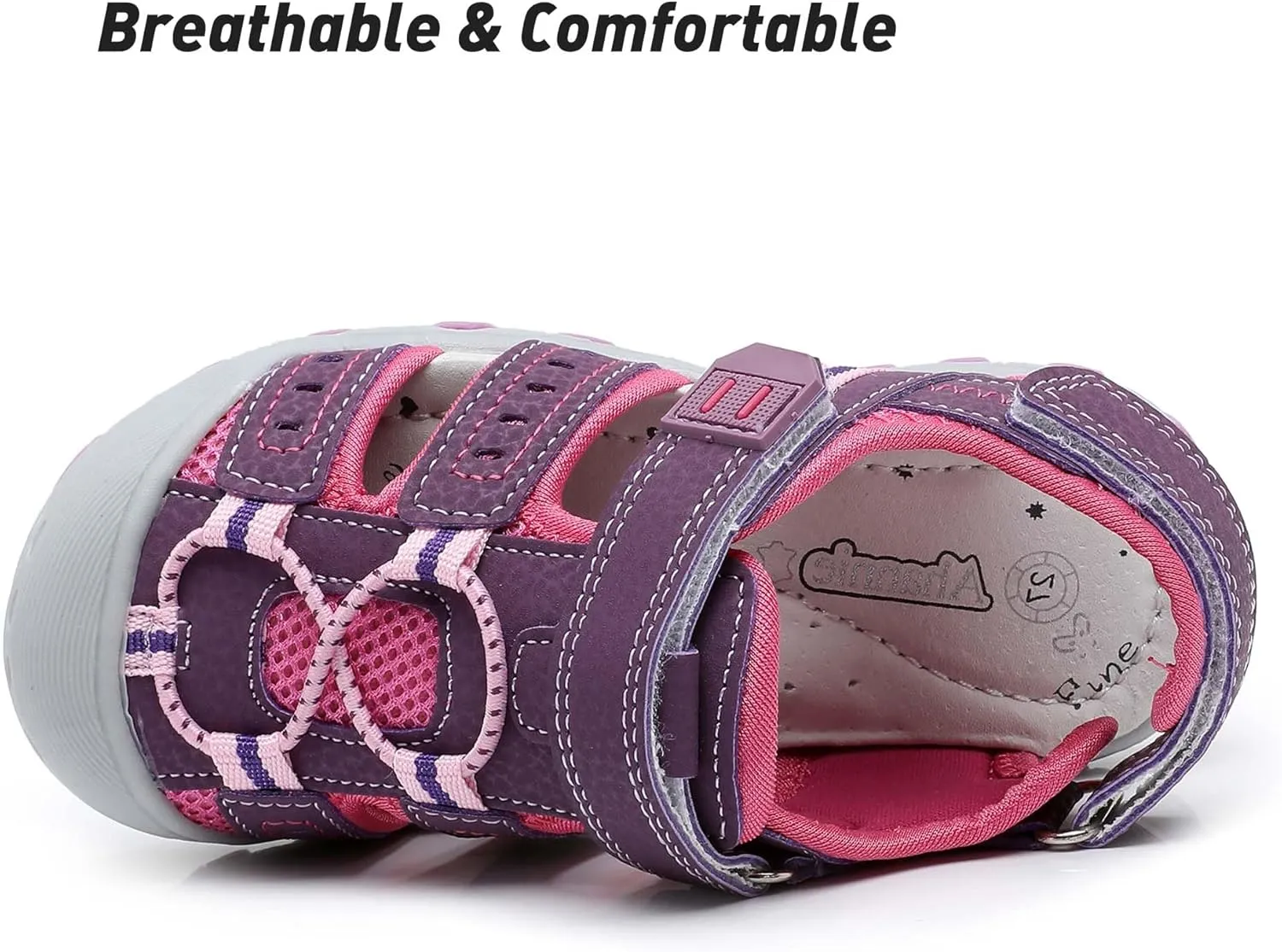 Ahannie Boys Girls Outdoor Sport Sandals,Kids Closed Toe Beach Sandals, Toddler Summer Shoes