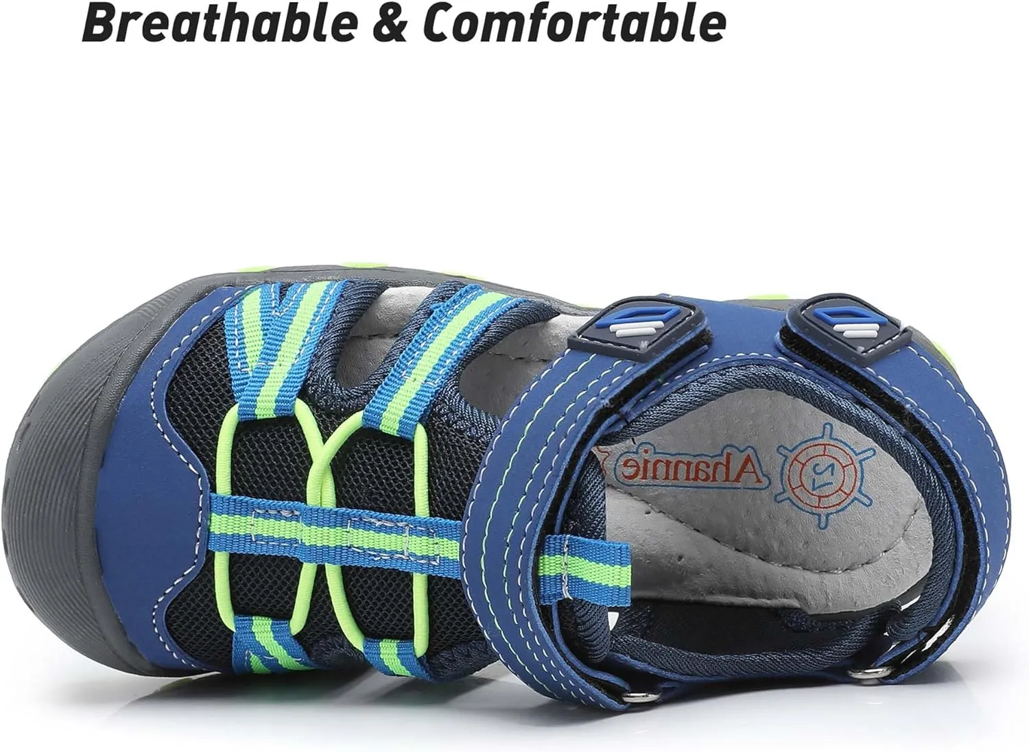 Ahannie Boys Girls Outdoor Sport Sandals,Kids Closed Toe Beach Sandals, Toddler Summer Shoes