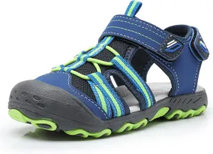 Ahannie Boys Girls Outdoor Sport Sandals,Kids Closed Toe Beach Sandals, Toddler Summer Shoes