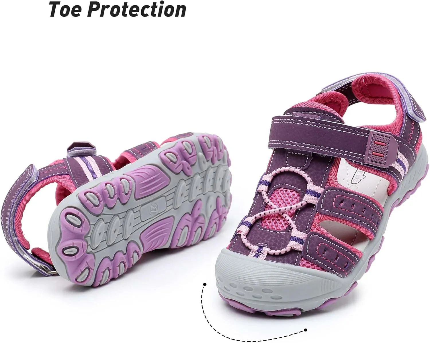 Ahannie Boys Girls Outdoor Sport Sandals,Kids Closed Toe Beach Sandals, Toddler Summer Shoes