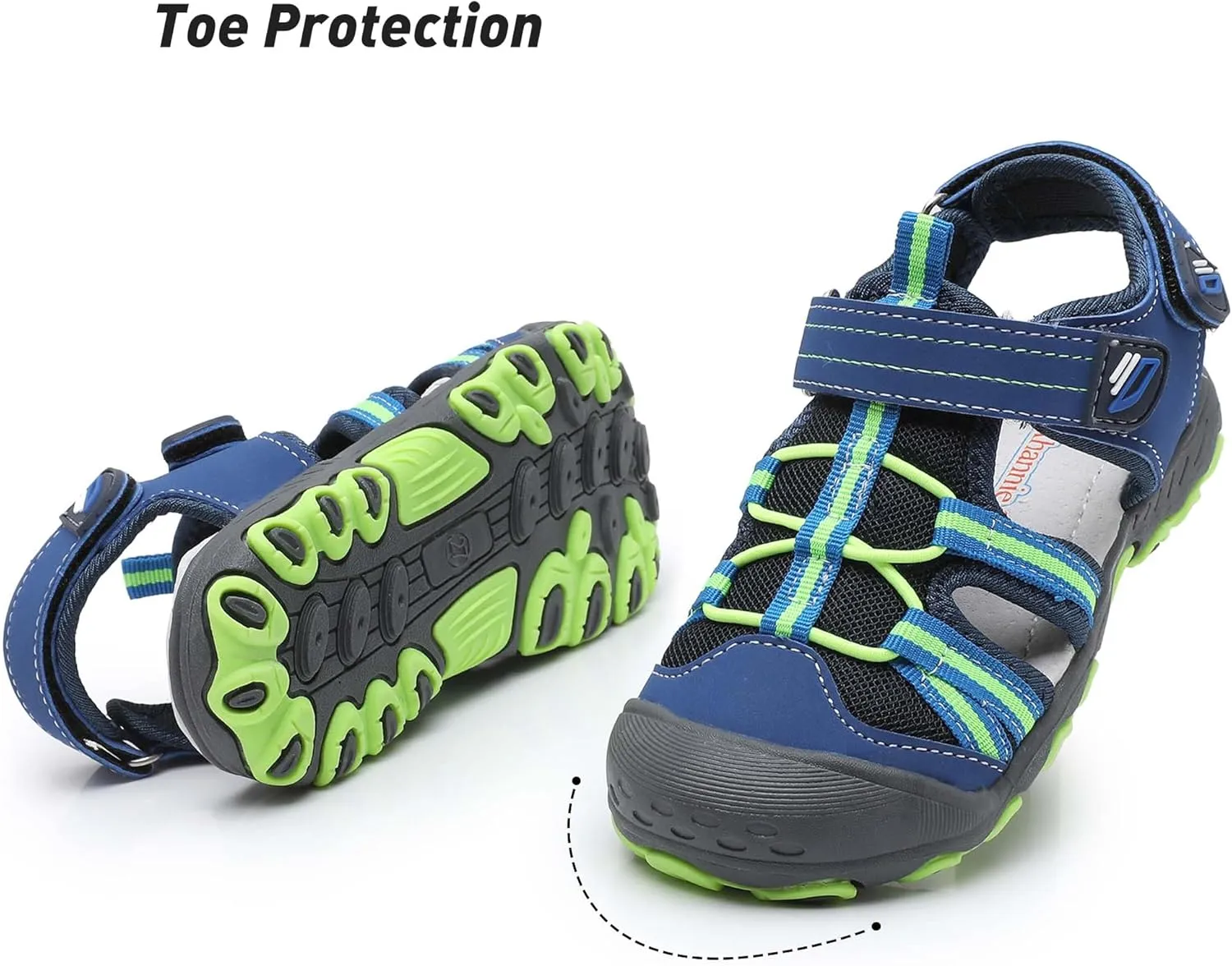 Ahannie Boys Girls Outdoor Sport Sandals,Kids Closed Toe Beach Sandals, Toddler Summer Shoes