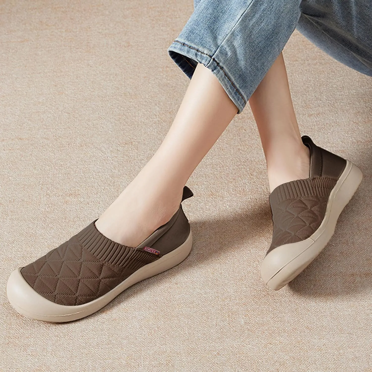 AIDNFDFA Womens Shoes Casual Slip Ons Fashion Sneakers Comfortable Flats Breathable Tennis Walking Footwear