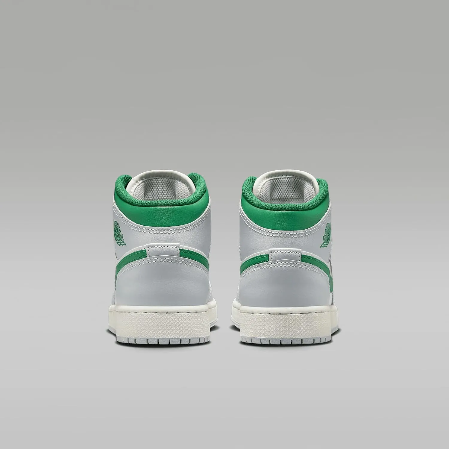 Air Jordan 1 Mid Big Kids' Shoes (DQ8423-142, Summit White/Pure Platinum/Sail/Pine Green)