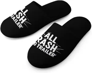 All Trash No Trailer Warm Mens Slippers Winter Slip On Breathable Lightweight House Shoes Washable Indoor
