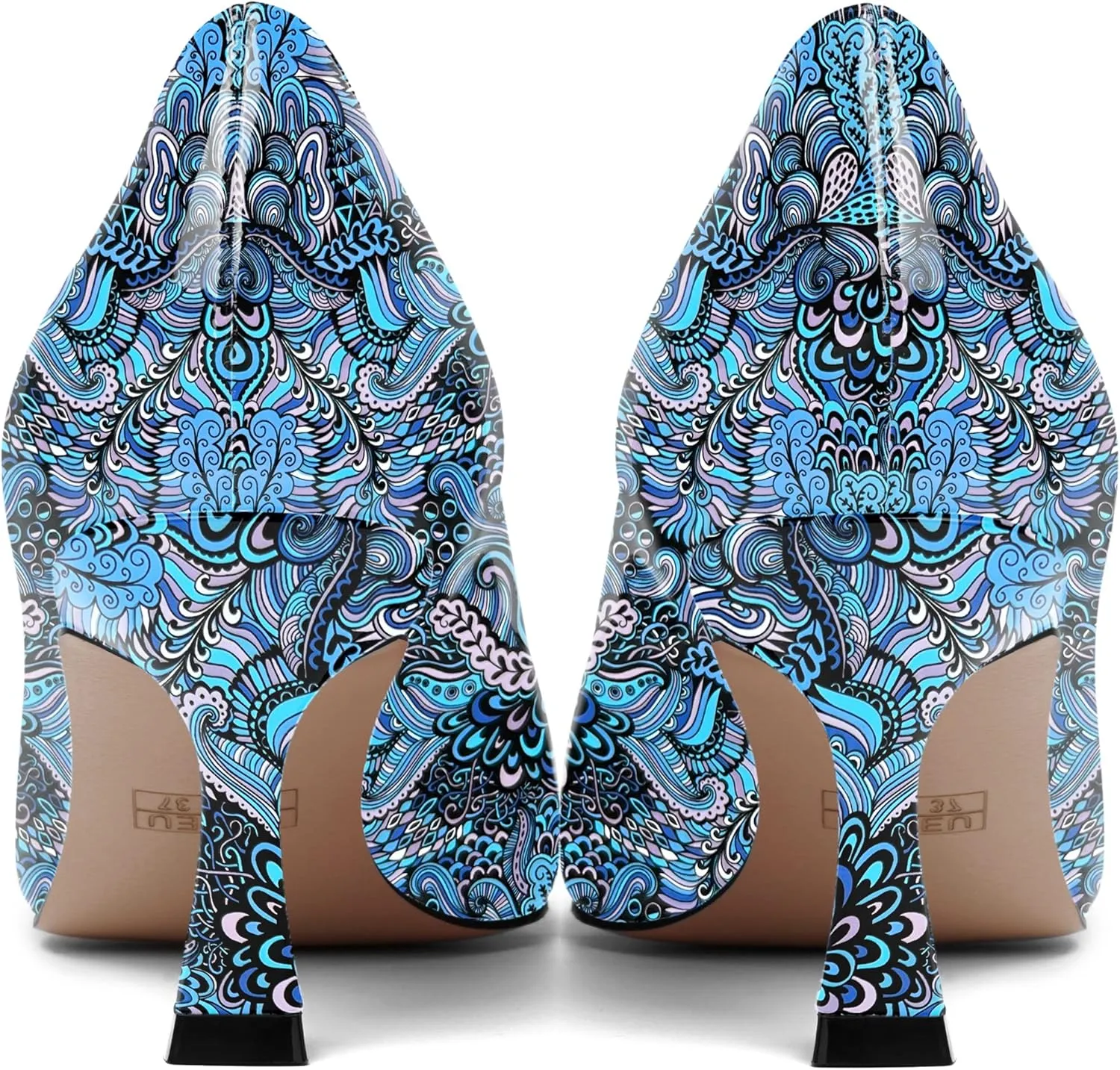 AMBELIGHT Womens Office Slip On Patent Solid Pointed Toe Casual Kitten Mid Heel Pumps Shoes 2.5 Inch