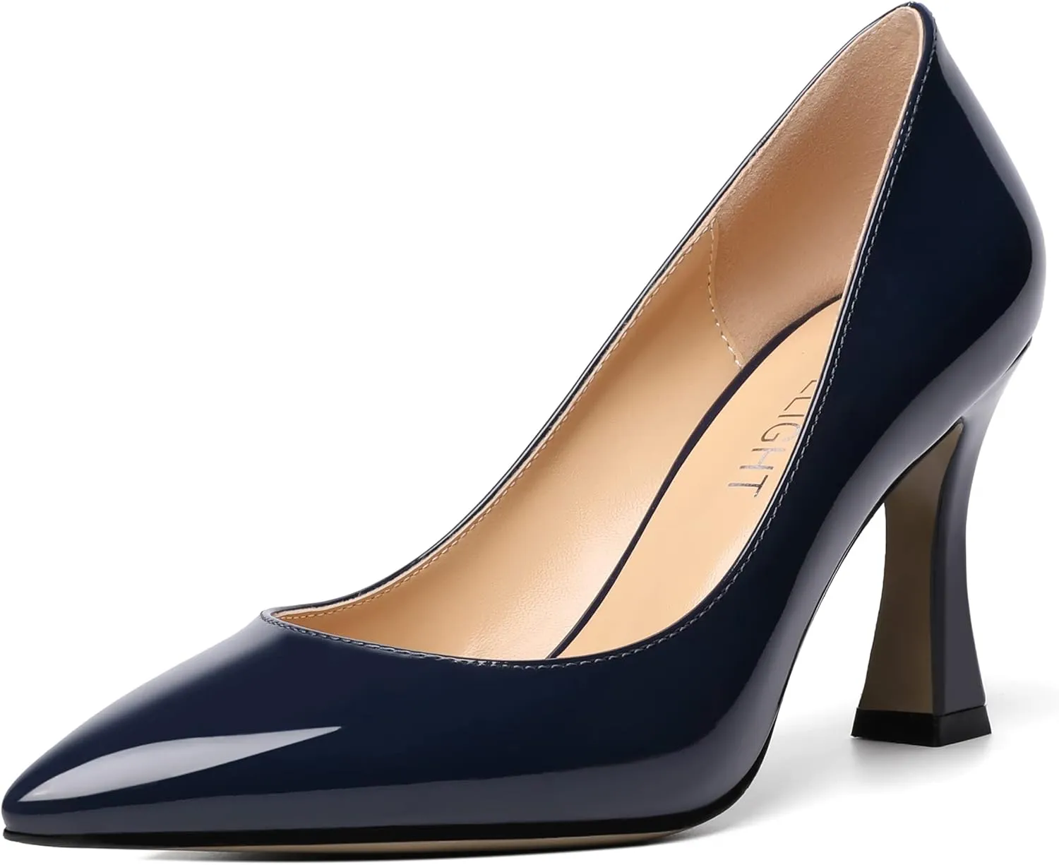 AMBELIGHT Womens Slip On Dress Pointed Toe Suede Wedding Stiletto High Heel Pumps Shoes 3.3 Inch
