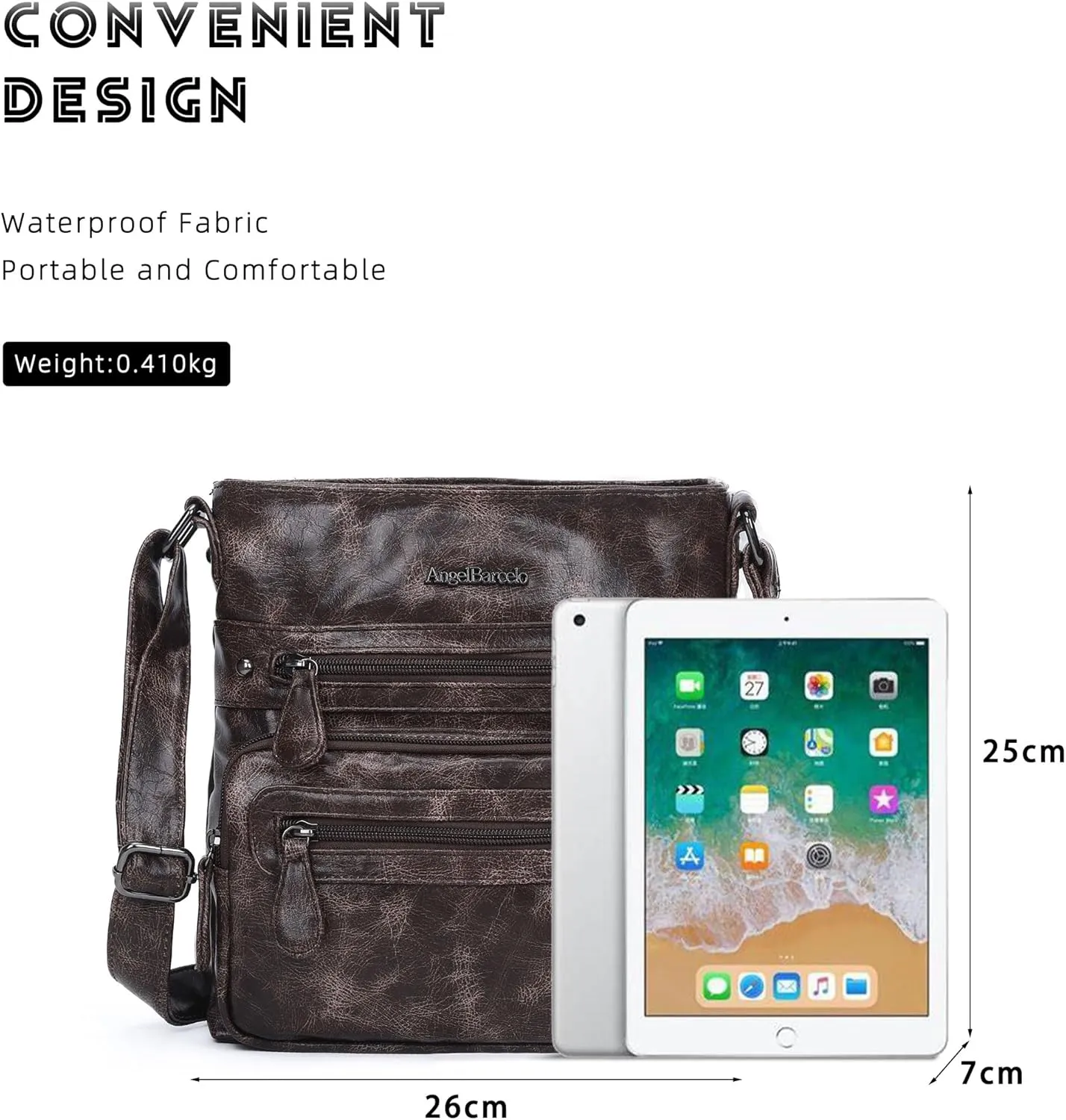 Angel Barcelo Crossbody Bags for Women,Ultra Soft Leather Purses for Women
