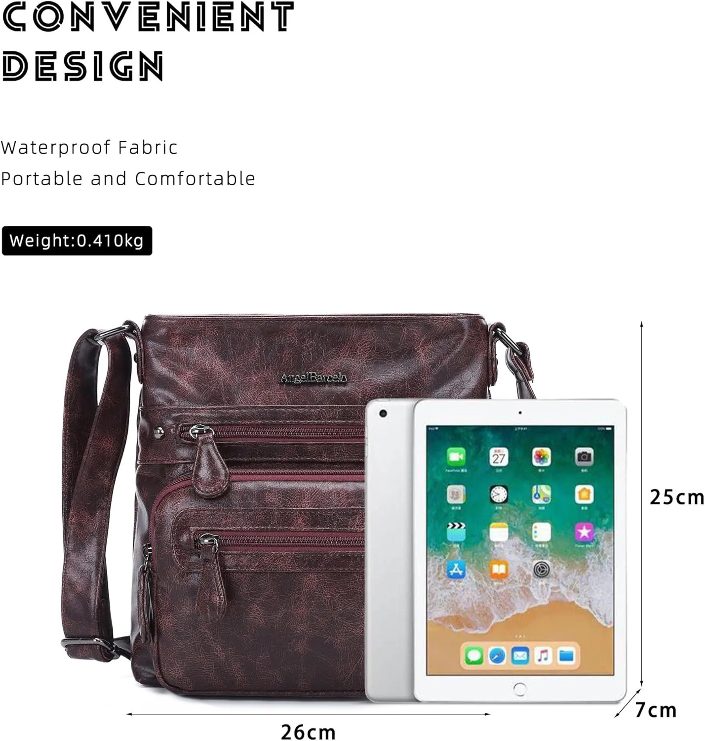 Angel Barcelo Crossbody Bags for Women,Ultra Soft Leather Purses for Women