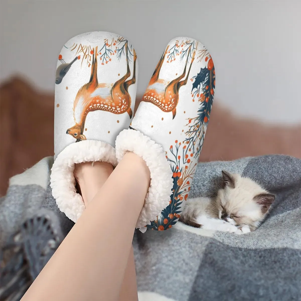 Animal Rooster Floral Soft Home Slippers for Women Lightweight Men's House Shoes Women's Slippers