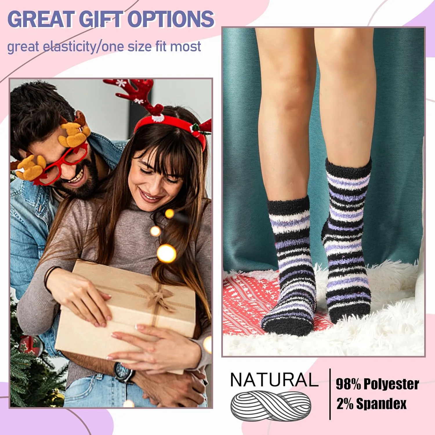 ANTSANG Womens Fuzzy Socks Slipper Winter Fluffy Cozy Cabin Warm Soft Fleece Comfy Home Socks