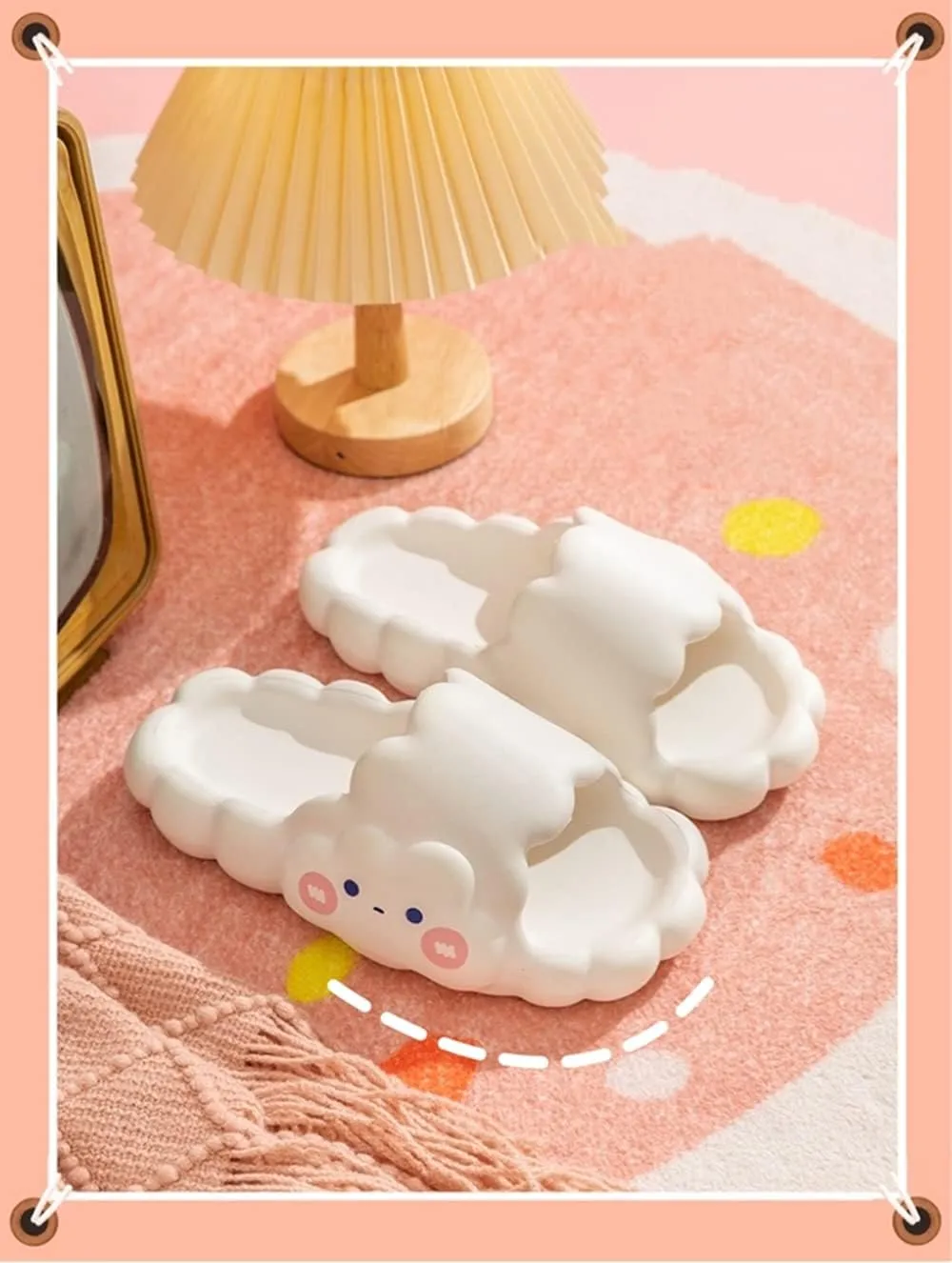 Aoakva Kawaii Cloud Design Slippers Kawaii Clogs Mules for Girls Women Summer Shower Slippers Non-Slip Beach Shoes EVA Soft Durable