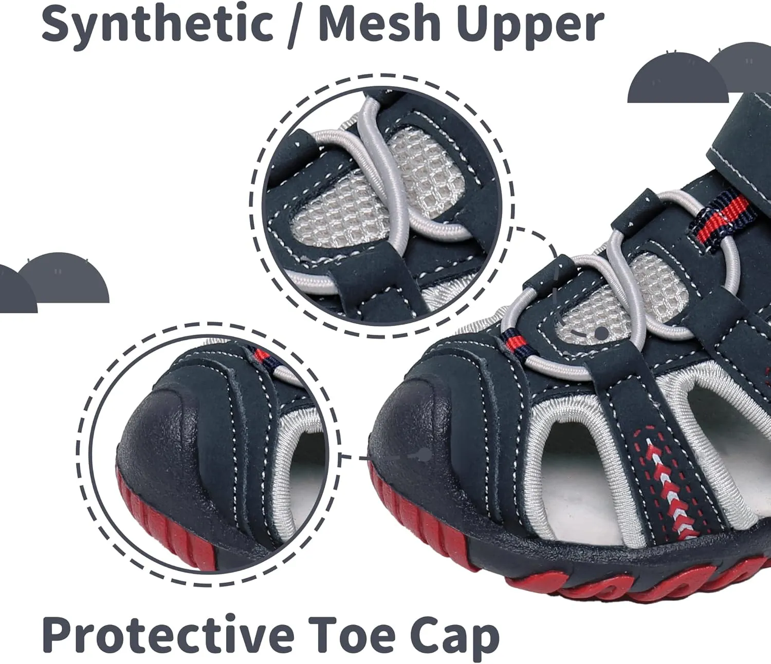 Apakowa Kid's Boy's Girl's Soft Sole Close Toe Sport Beach Sandals (Toddler/Little Kid)