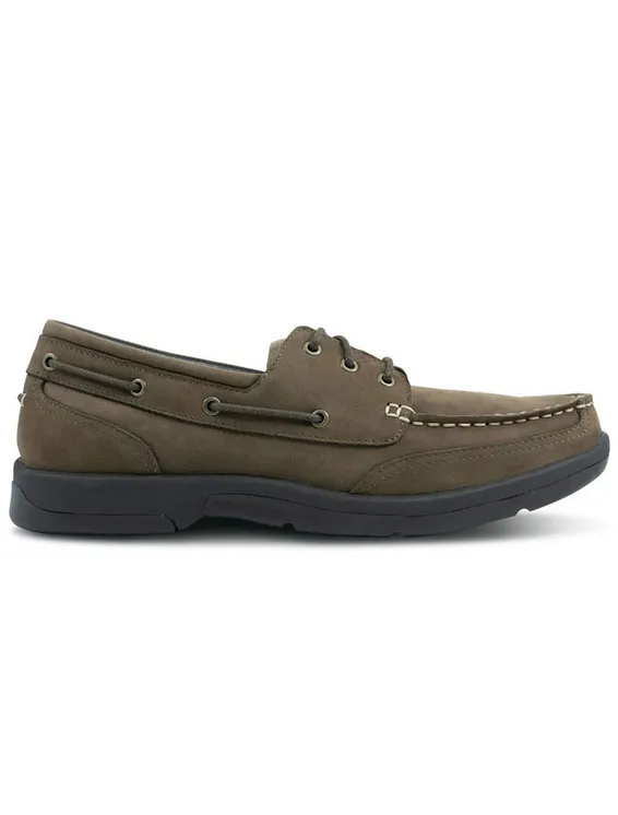 Apexfoot Men's Orthopedic Boat Shoe - Dark Brown