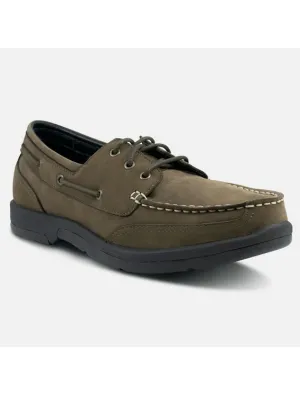 Apexfoot Men's Orthopedic Boat Shoe - Dark Brown