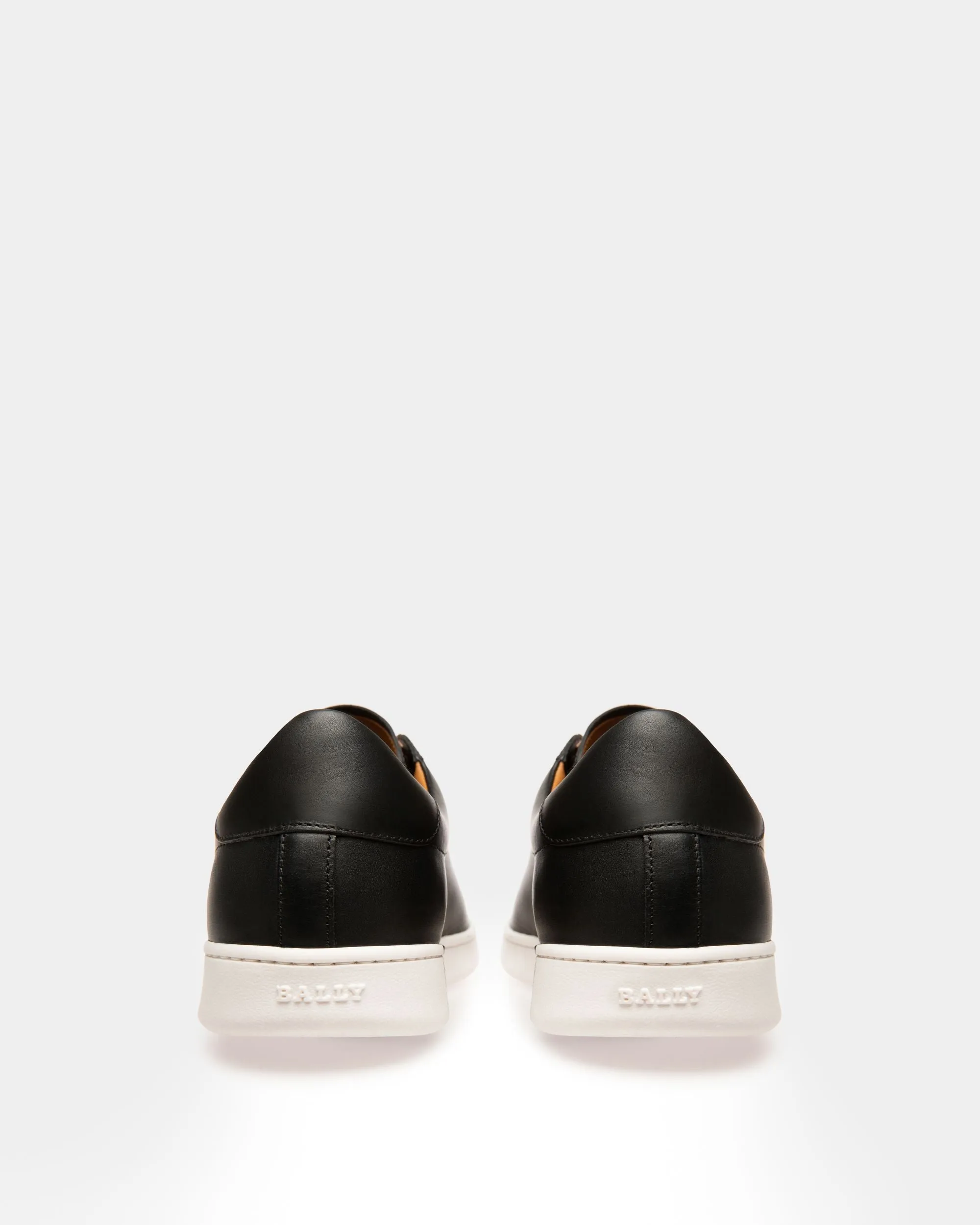 Asher Men's Leather Trainer In Black