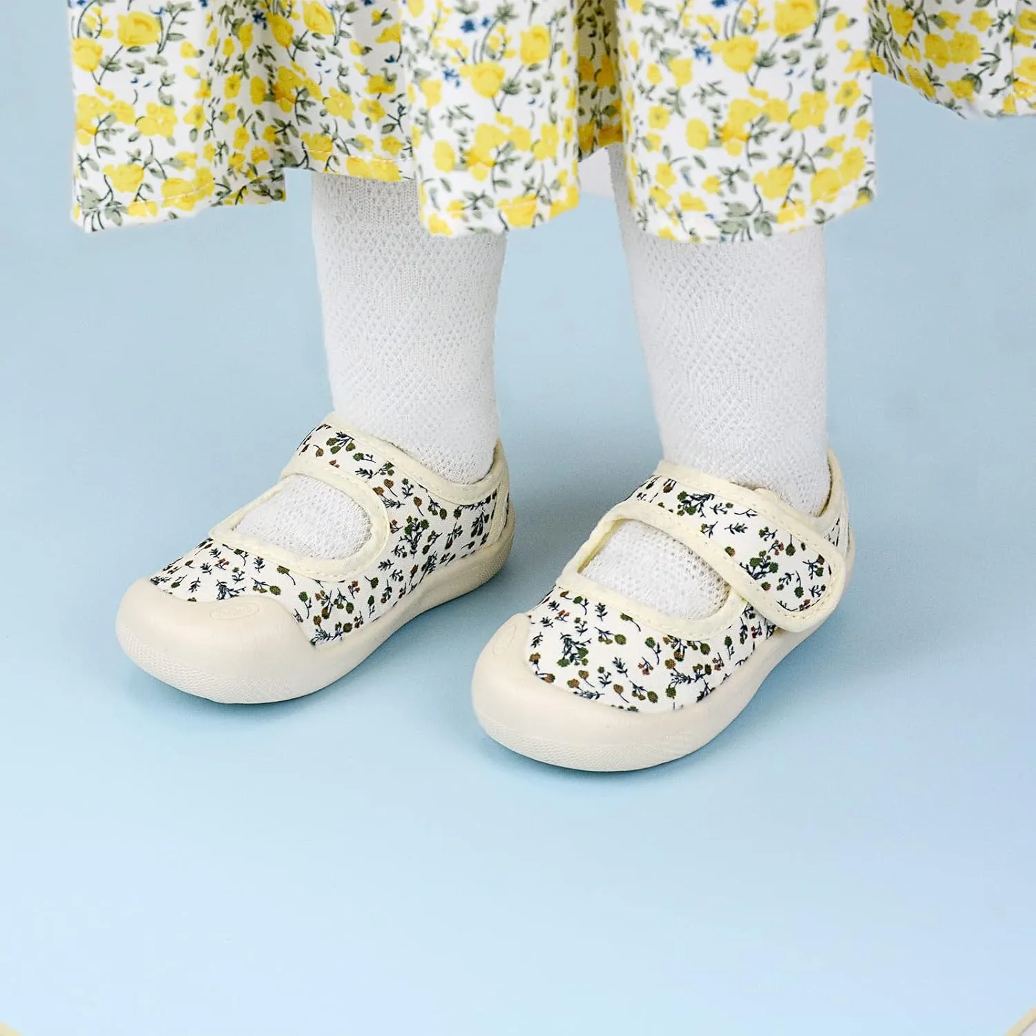 Baby Girl Canvas Sneakers Toddler Girl Mary Jane Flats Non-Slip Casual School Uniform Loafers Dress Shoe