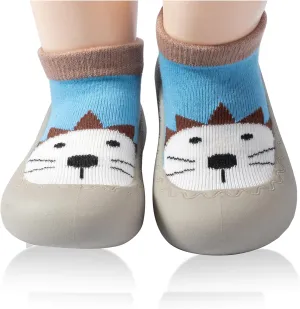 Baby Sock Shoes Animal Rubber Sole Non-Skid Indoor Slipper Infant Boys Girls First Walking Floor Slipper